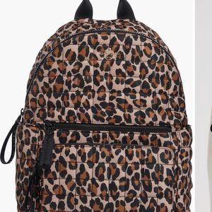 Kate Spade Brown and Black Quilted Large Leopard Backpack